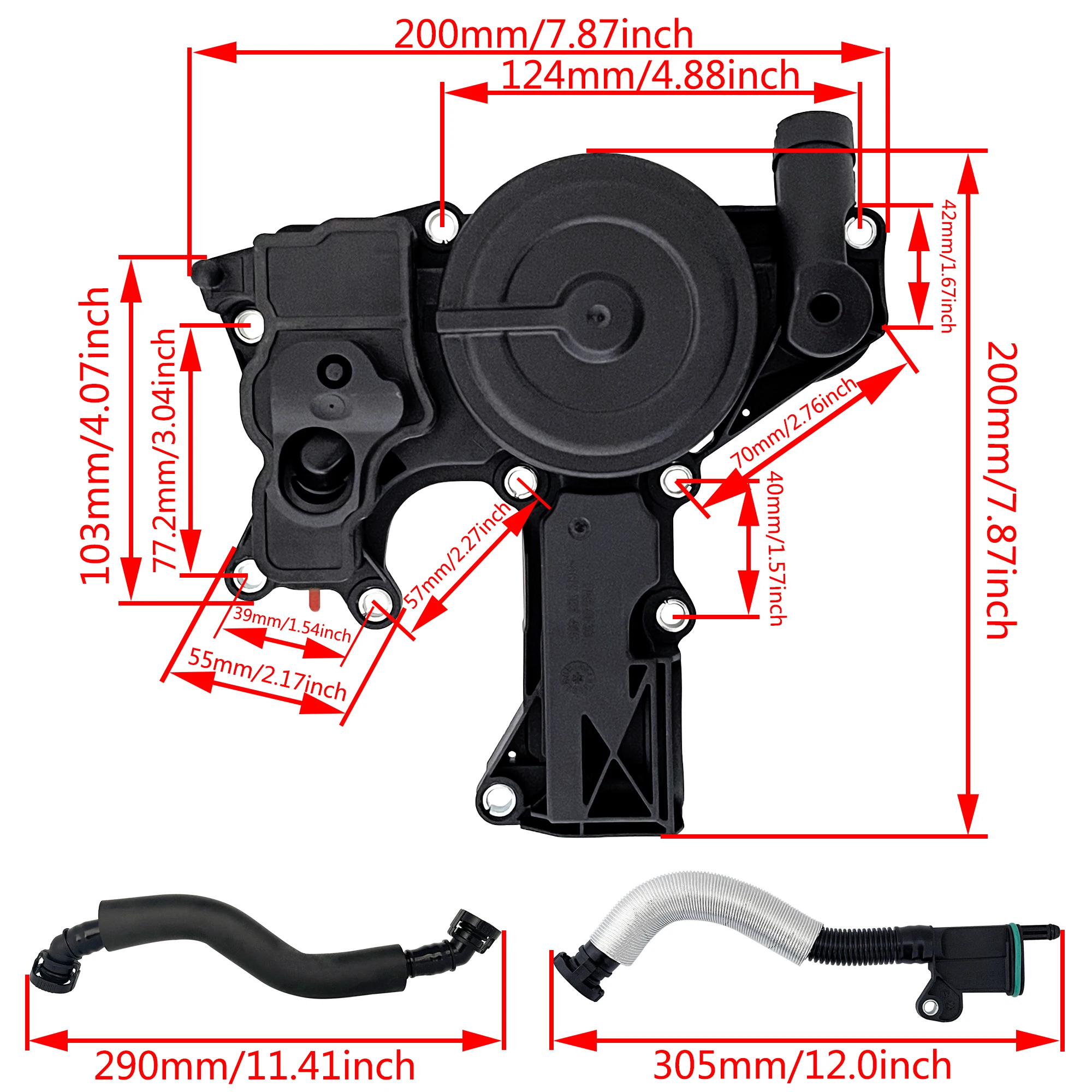 BONTO Oil Separator PCV Valve Assembly For AUDI TT A4 Q5 VW Golf Jetta 1.8 2.0 TSI OEM:06H103495 06H103495A 06J103213C