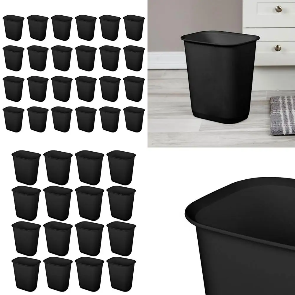

Sterilite 3 Gallon Wastebaskets, Rectangular Design for Small Home, Kitchen, or Bathroom Use, Fits 4 Gallon Liners, 24-Pack