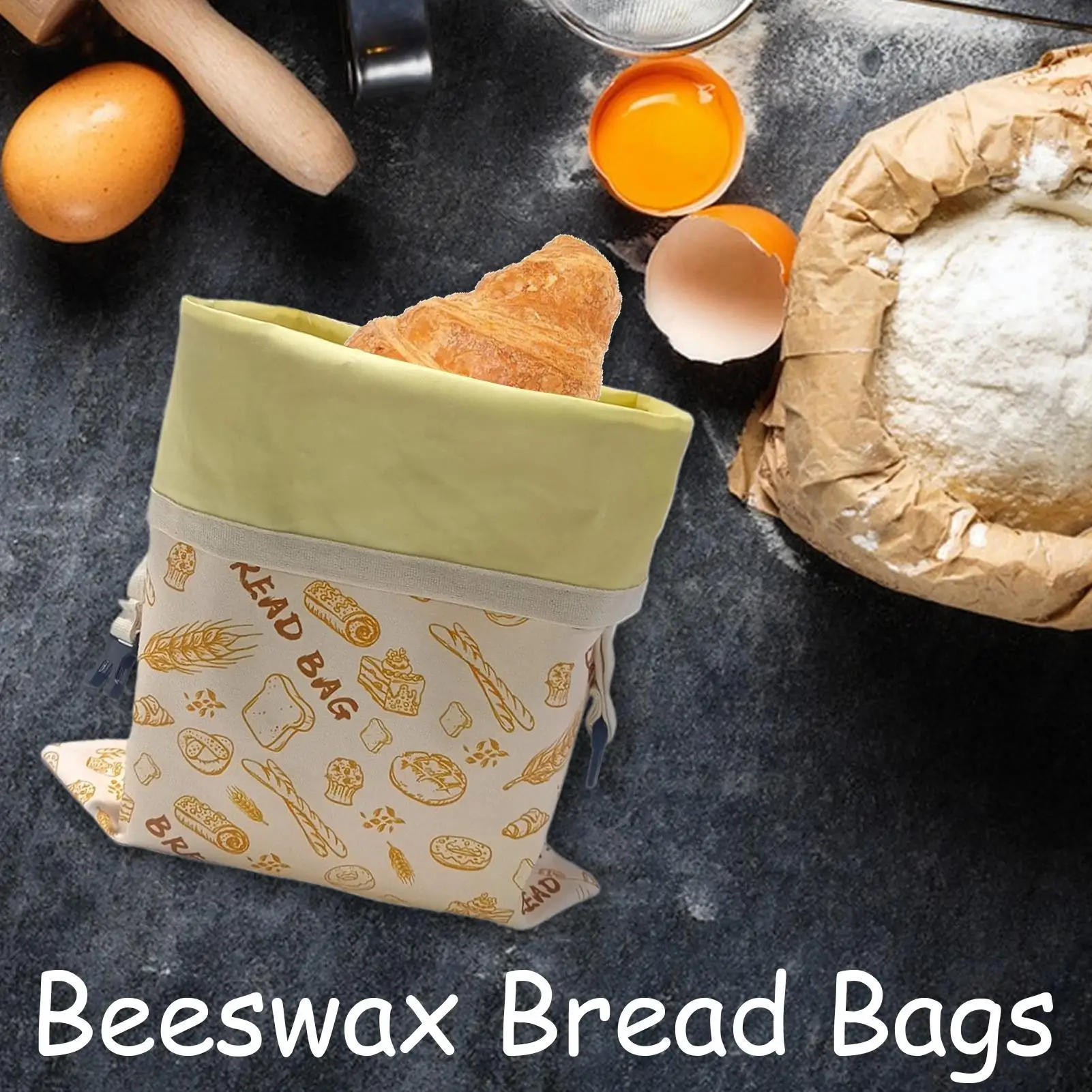 Wiederverwendbare Sauerteigbrot-Taschen aus Bienenwachs, Große Aufbewahrungstaschen für Hausgemachtes Brot, Baumwoll-Bienenwachstaschen, Sandwich-Behälter