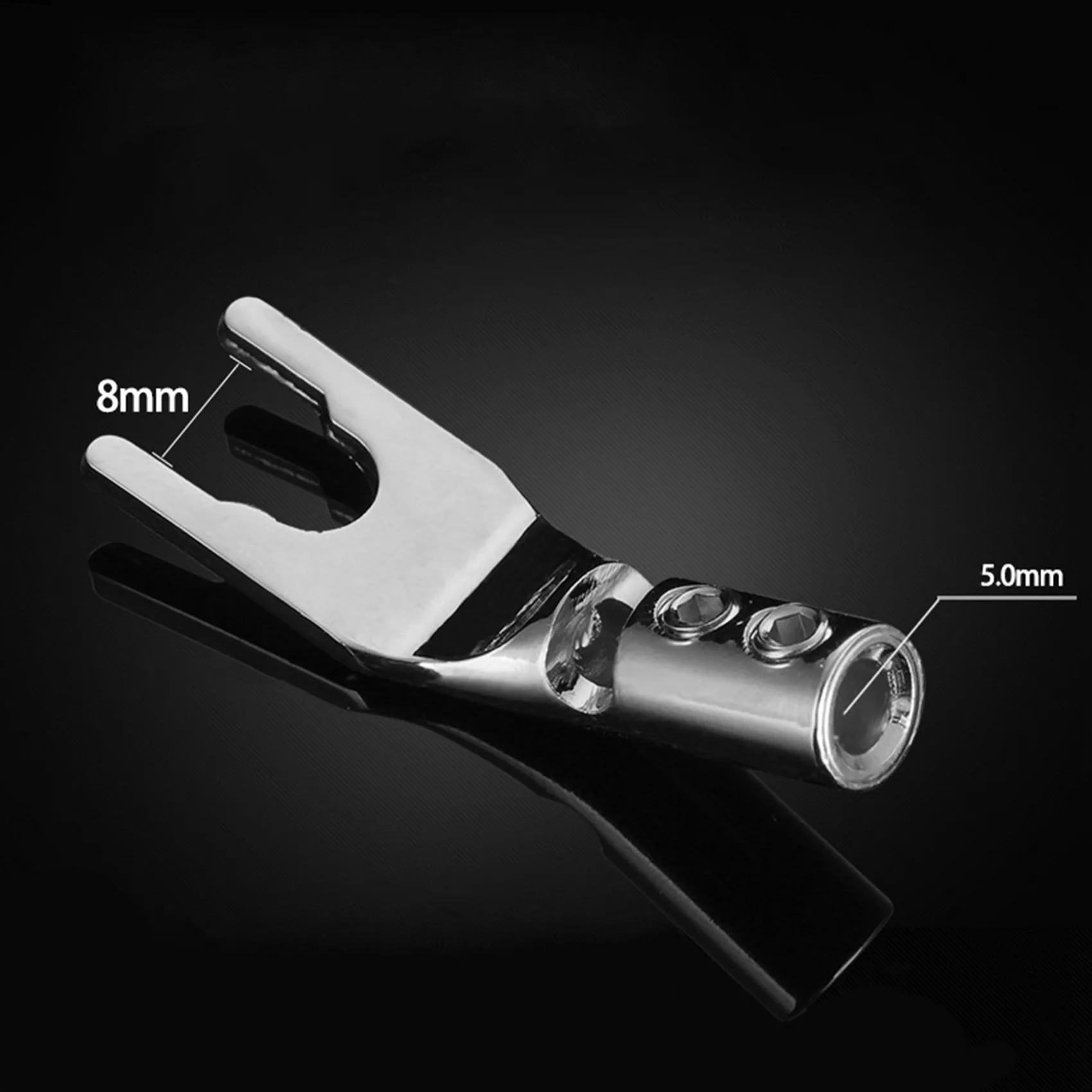 #81S (Silver)4 PCS Audio Jack Y Banana Plug Solder HiFi Speaker Spade Connector,Consumer Electronics
