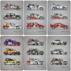 Lancia Classic Sports Quattro S1Rally Car Blueprints Metal Plaque Poster Club Home Bedroom Bar Tin Sign Room Decor Wall Decor