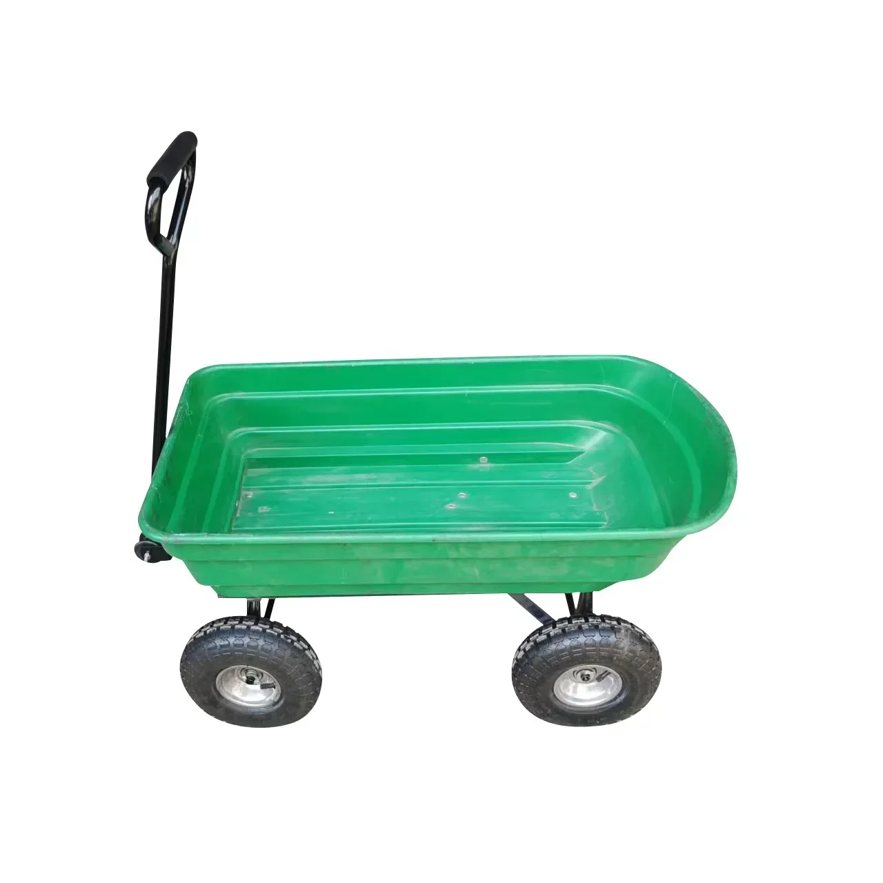 210kg Lawn Garden Handing Tools Utility Cart Farm Wagon Trolleys Plastic Four-wheel Trailer Tipper Small Stall Cargo Carrier