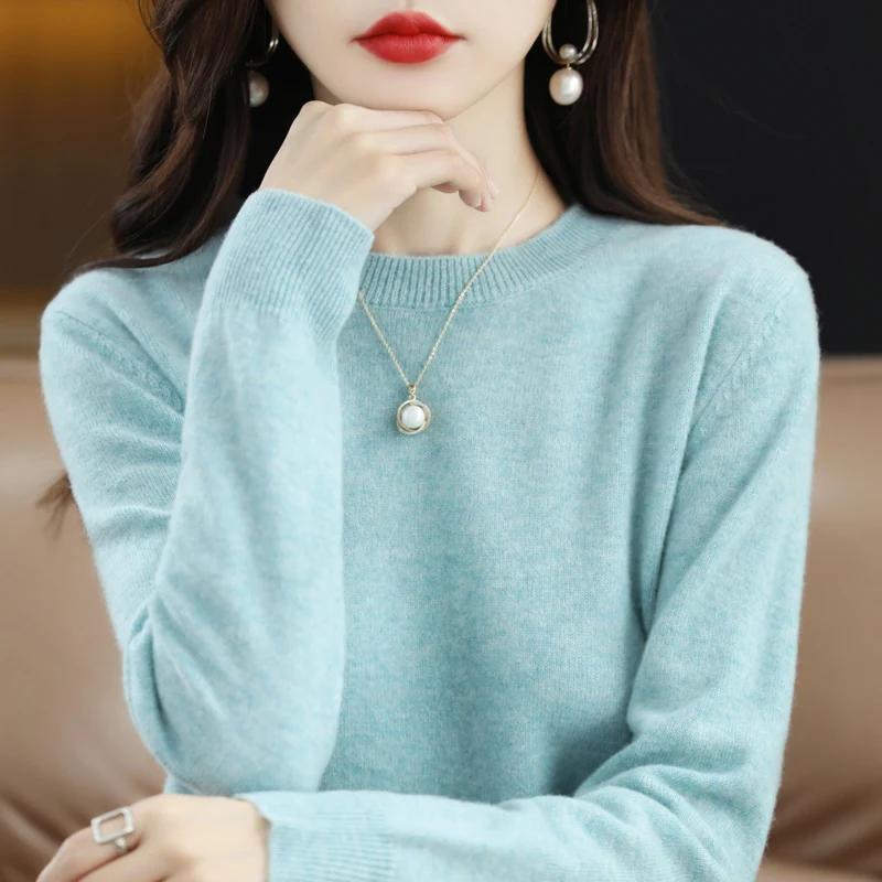 Cashmere Sweater Women Knitted Sweaters 100% Pure Merino Wool 2023 Winter Fashion O-Neck Top Autumn Warm Pullover Jumper Clothes