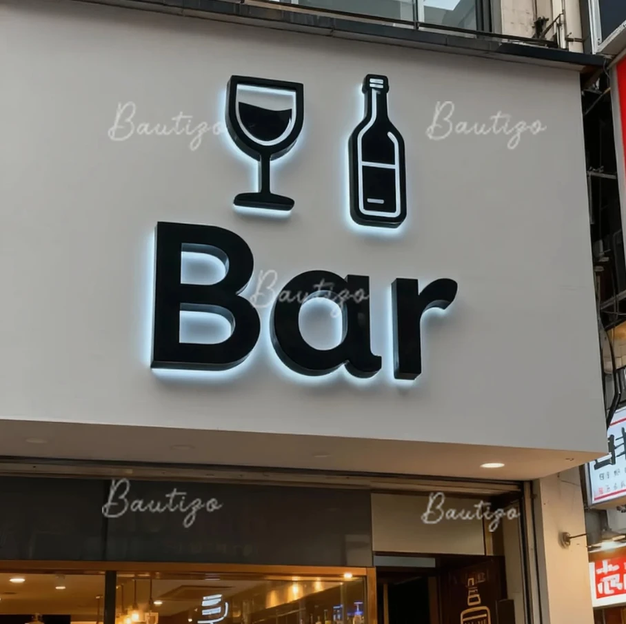 Personalized Acrylic 3D Business Logo Sign Custom LED Light Outdoor Backlit House Decor Advertising Customizable Bar Sign Letter