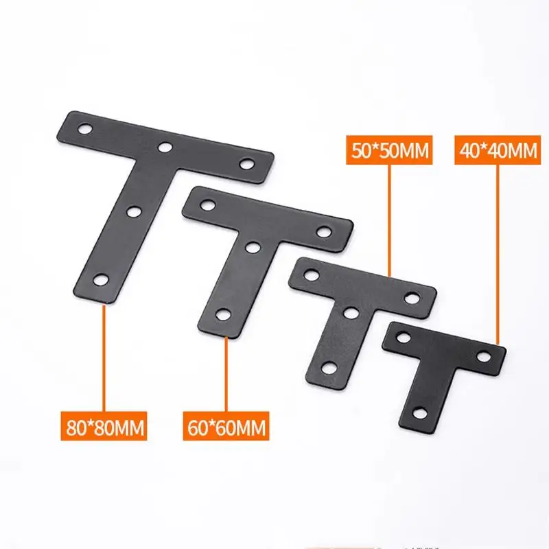 2Pcs L/T Type Cross Connecting Plate Corner Bracket Stainless Steel Profile Plate Fasteners Corner Right Angle Parts
