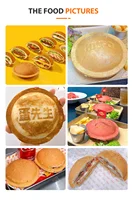 Custom Logo 110/120/160 mm Ice Cream Gelato UFO Burger Maker Machine Non Stick Coating Round Sandwich Machine UFO Burger Machine 5