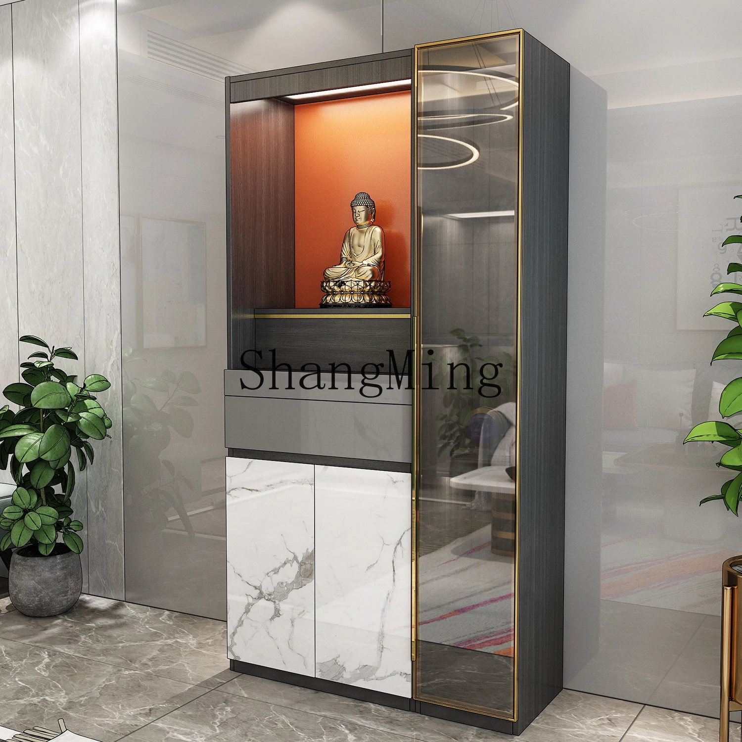 

ZYY God of Wealth Offering Table Shrine Cabinet Home Shrine Simple Buddha Cabinet Home Offering Table