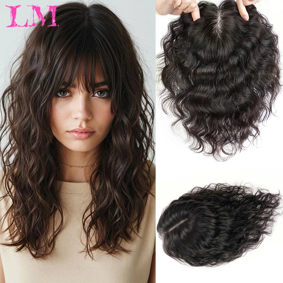 

LM Синтетические короткие афро-кудрявые вьющиеся волосы, топперы для волос, парики для чернокожих женщин с истонченными волосами, увеличивающий объем волос