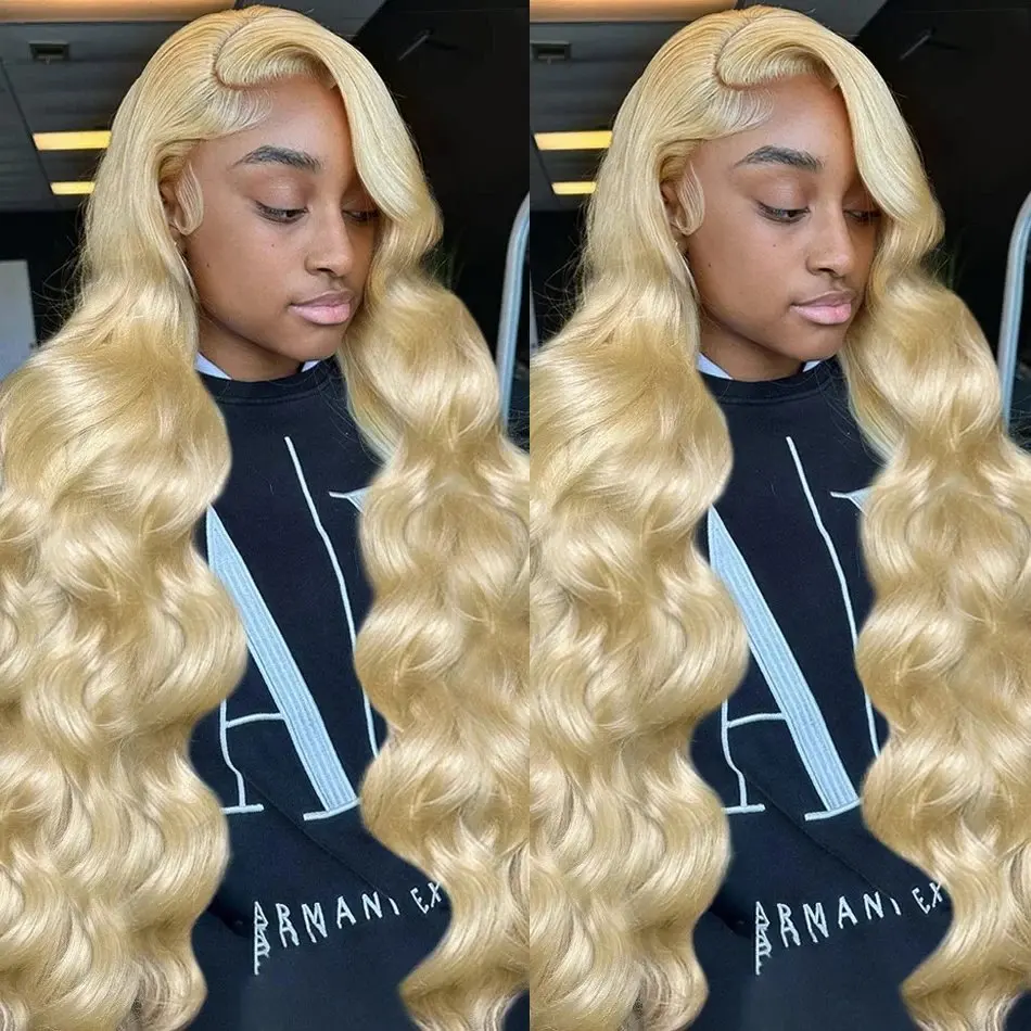 Blonde 613  Body Waves HD  13x6 Lace WigHuman Hair 13X4 Frontal Blonde Colored Glue-Free Waves 24 36 Inch Wig 150 Density