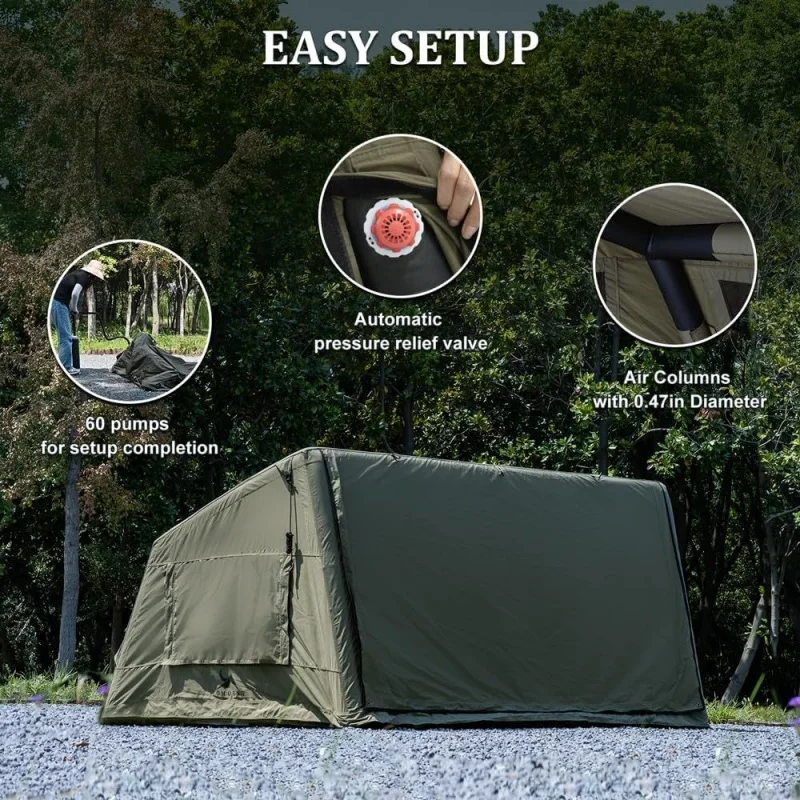 Outdoor Automatic Inflatable Camping Tent Camp Party  Four Seasons Waterproof Flame Retardant Cotton Sleeping Cabin Air Tent view 4