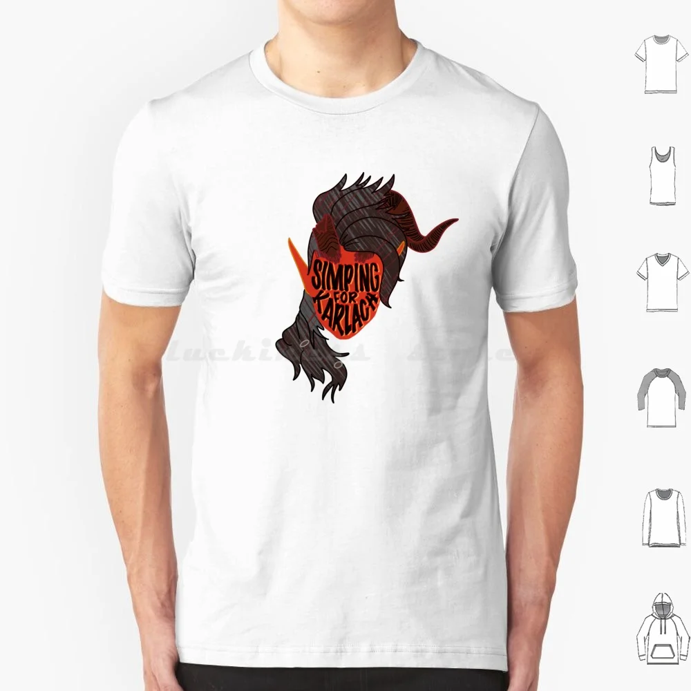 Simping For T Shirt Big Size 100% Cotton Baldurs Gate 3 Bg3 Mommy Simp Tiefling Demon Fan Art Update Simple Silhouette