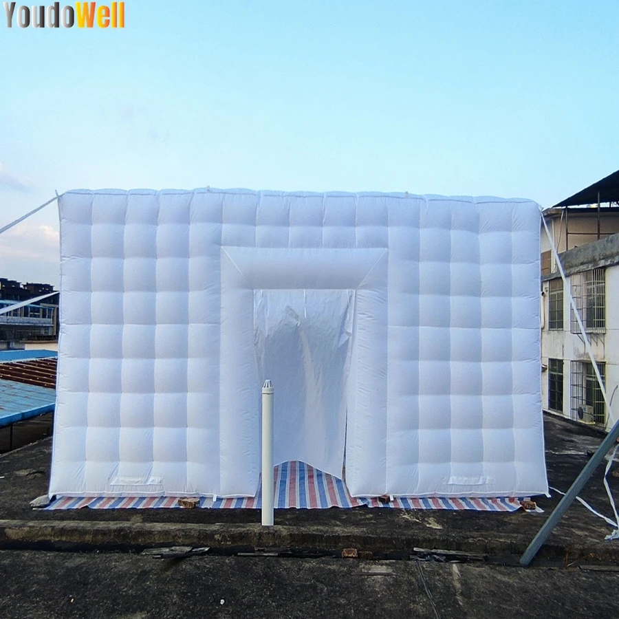 White 4.2mx4.2mx2.7m Inflatable Air Cube Tent For Outdoor Honey Housed Finished Print logo Exhibition Showroom For Party Events