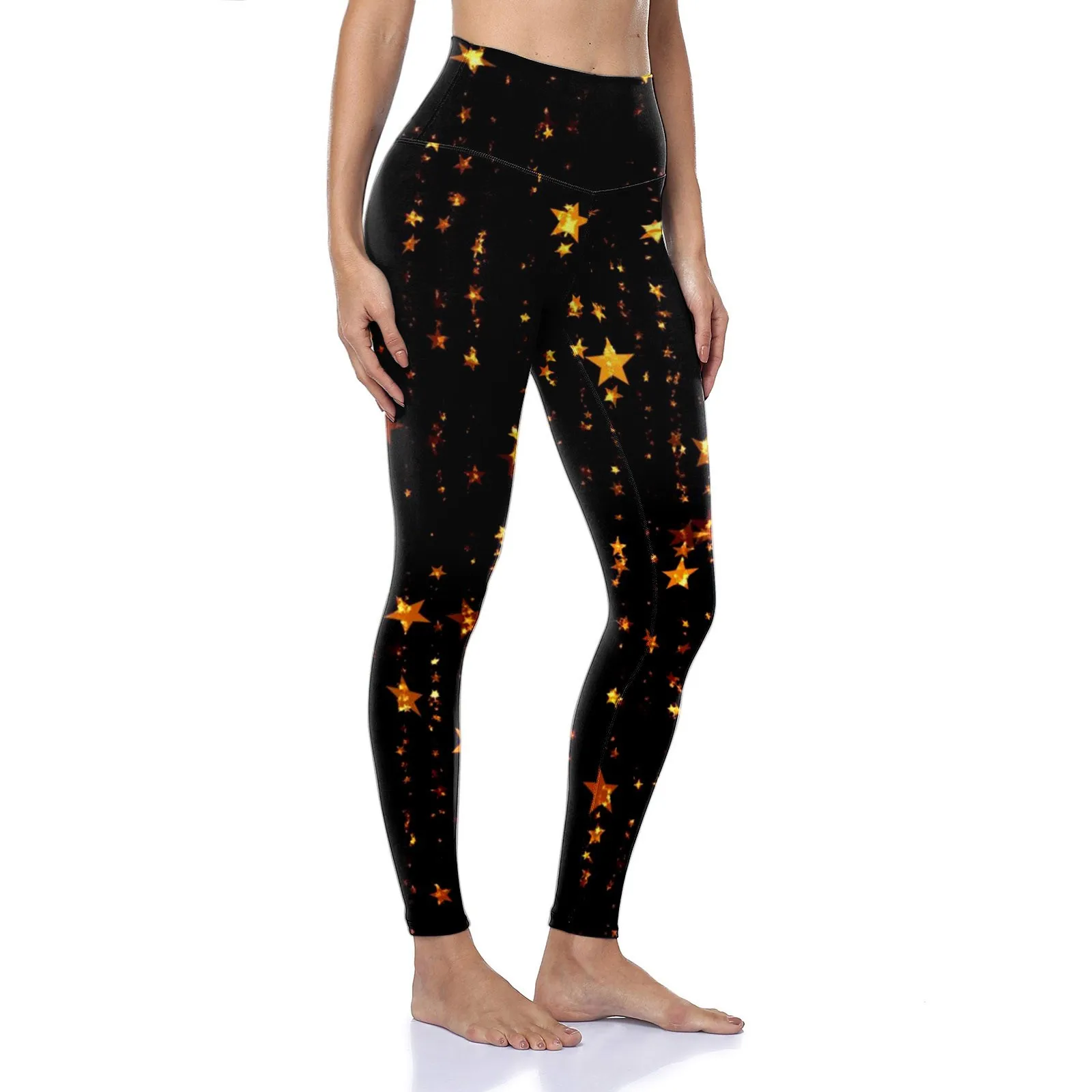 Leggings de yoga taille haute élastiques pour femmes, pantalons longs assiste, pantalons de sport athlétiques, imprimé floral décontracté, levage des fesses, mince, Buff Peach, fjny