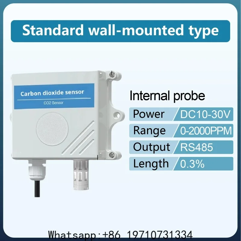 Wall Mounted CO2 Detector RS485 Air Quality Monitor 4-20mA 0-5V 0-10V Multi Output CO2 Sensor Transmitter for Greenhouse HVAC