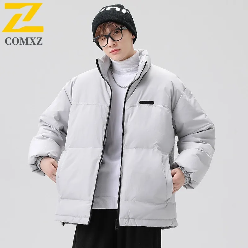 COMXZ Mens Padding Coat 2025 Classics Hooded Outdoor Camping Cold Protection Coat Hiking Travel Lightweight Autumn Parker Coat