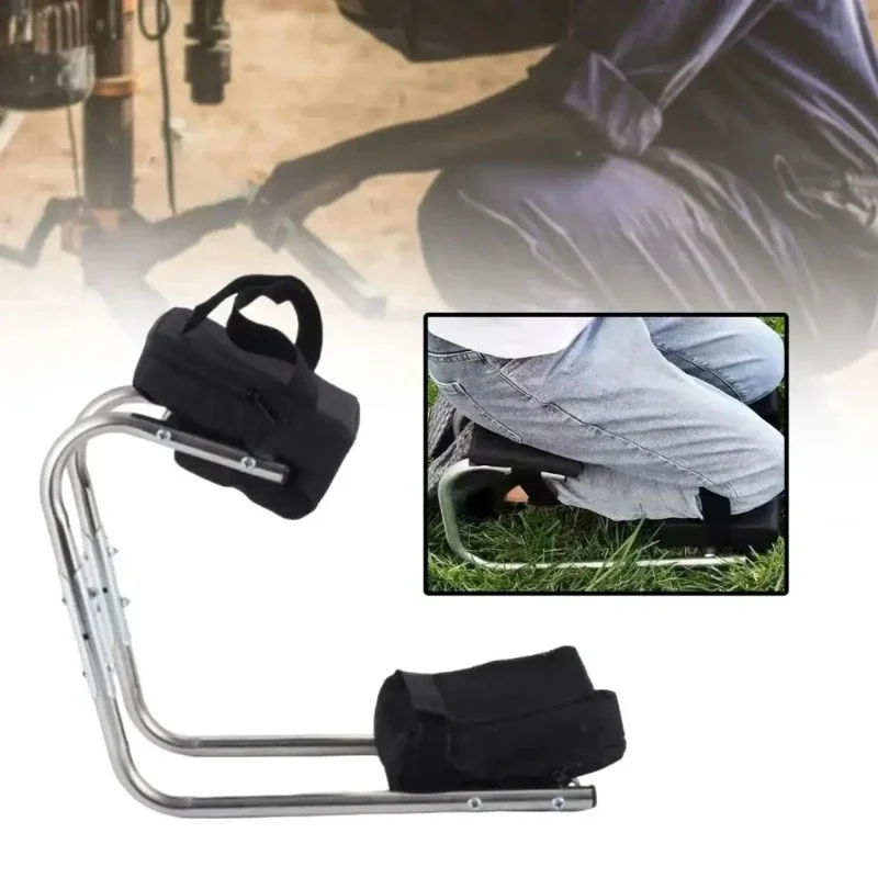 Durable stainless steel garden knee pad, garden knee seat protector, labor-saving and wearable, adjustable garden knee seat