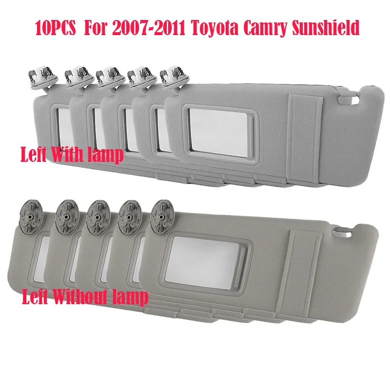 10PCS For Toyota Camry 2007-2011 Car Inner Sunvisor Sun Visor Front Windscreen Antidazzle Sun Shade Sunshield