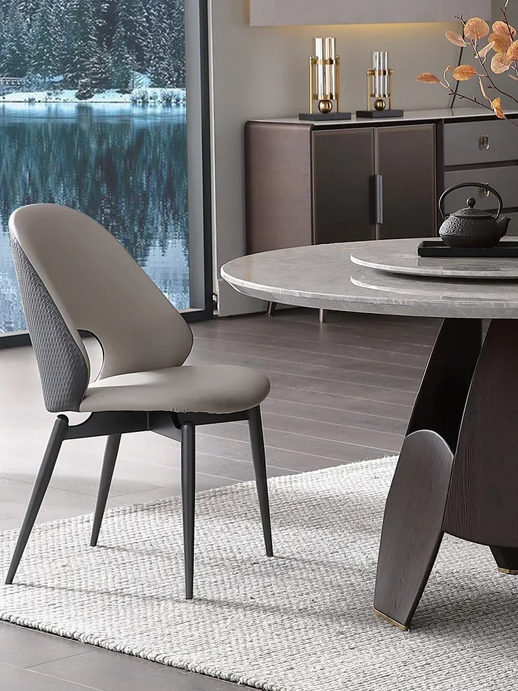 Affordable Long - lasting Round dining table and chair combination Nordic solid wood round dining table turntable living