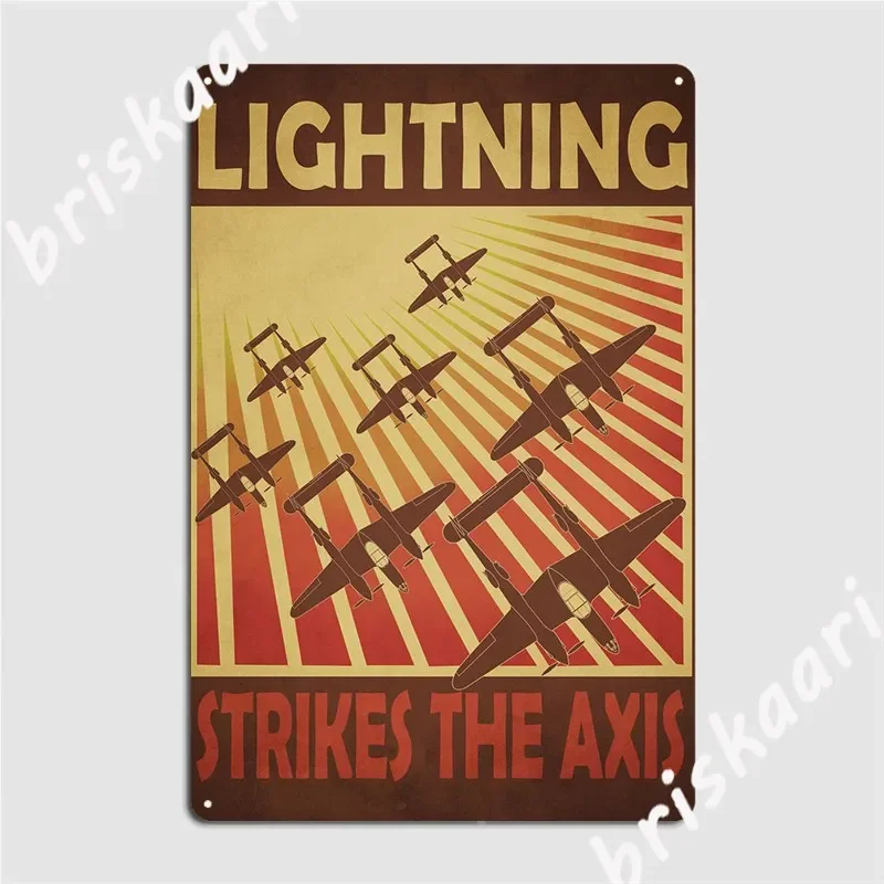 Lightning Strikes The Axis Metal Sign Pub Wall Decor Printing Pub Garage Tin Sign Poster