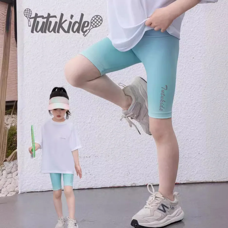 Baby Girl Pants Girls Leggings New Kids Gradient Cycling Pants Summer 2024 Baby Leggings Children Comfort Soft Casual Pant image 2