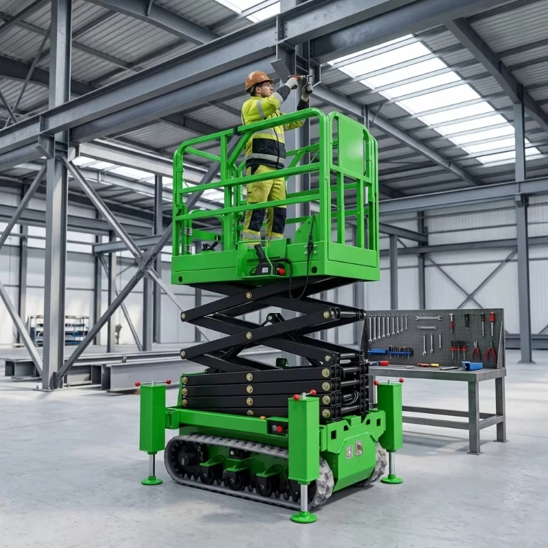 4-16m Electric Mobile Scissor Lift Battery Hydraulic Wheeled Cart Convenient Transportation Storage Equipment