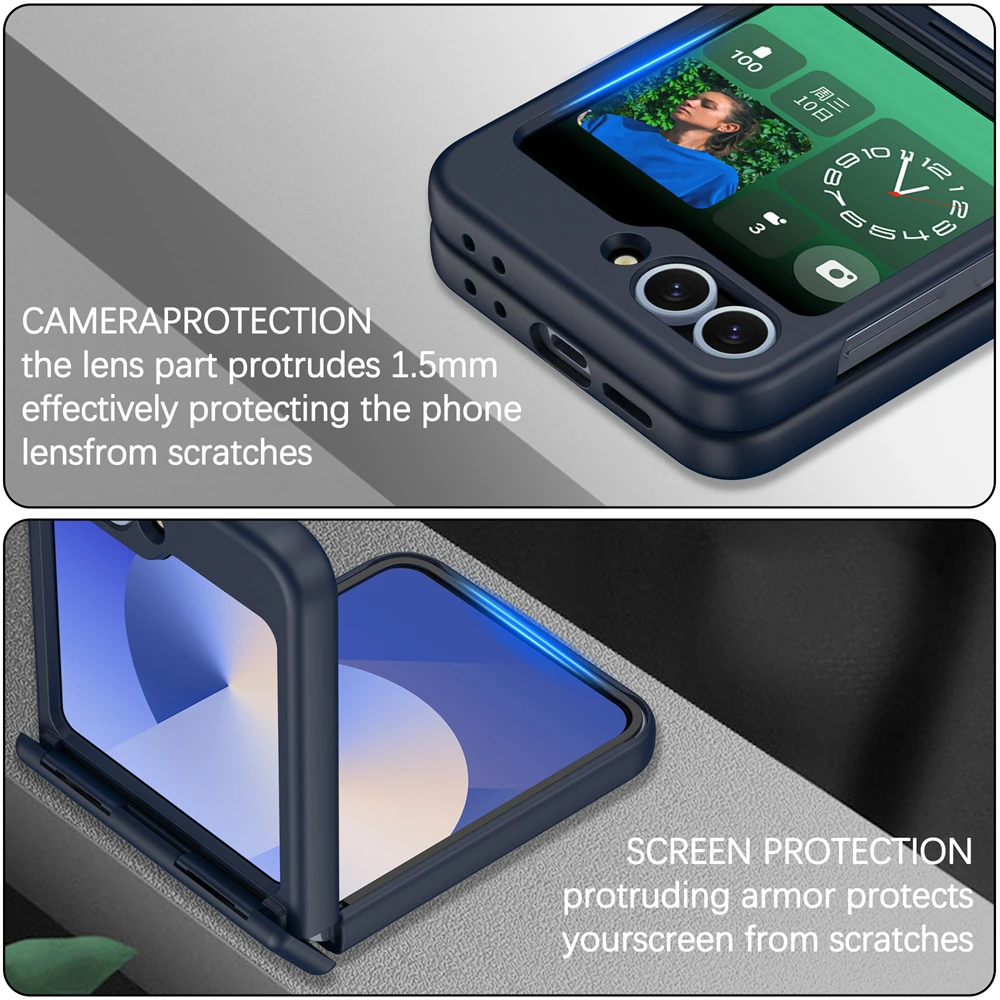 Luxury Original Phone Case For Samsung Galaxy Z Flip 6 5 4 3 For Magsafe Wireless Charge Ring Magnetic Shockproof Hinge Cover