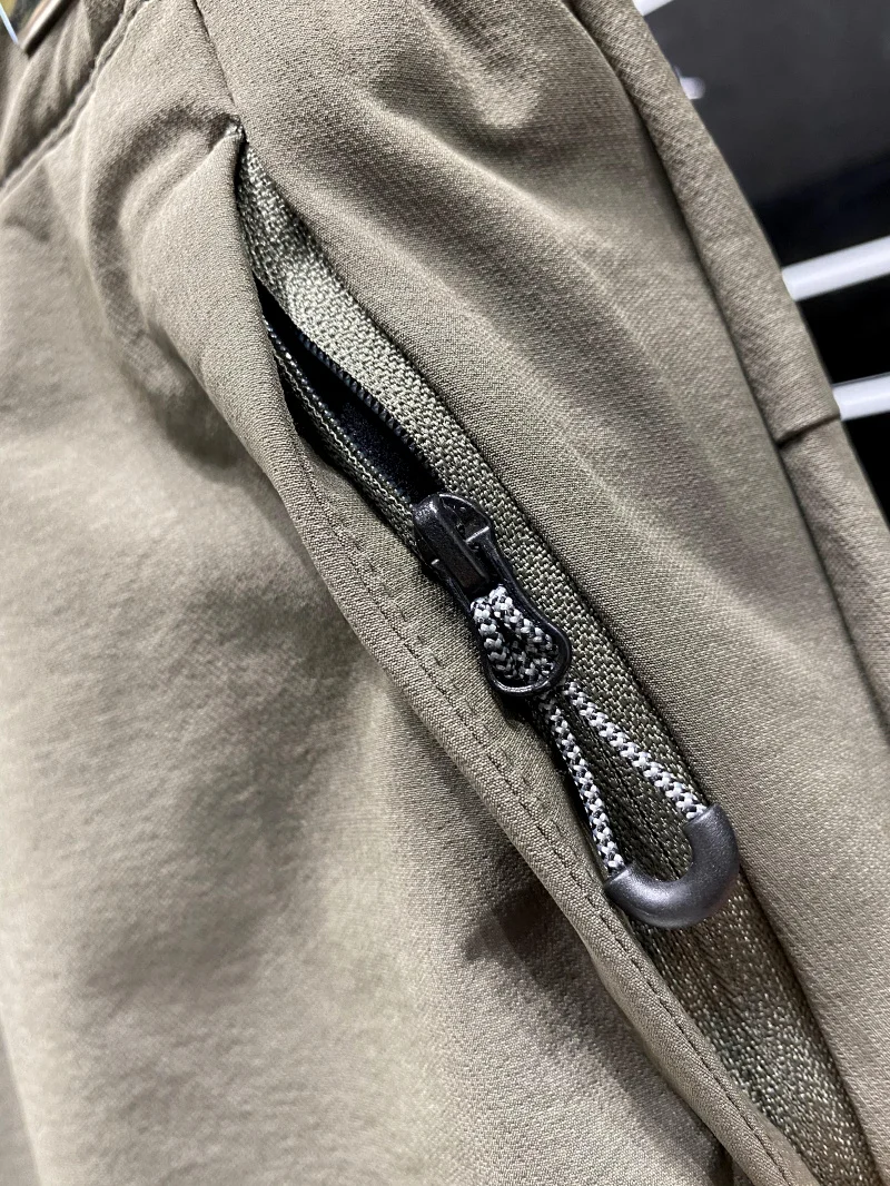 Celana Panjang Pria Outdoor Olahraga Kasual Model Lurus Bahan Campuran Nilon Poliester, Cepat Kering, Bernapas, Elastis, Tahan Air, Trendi Musim Panas