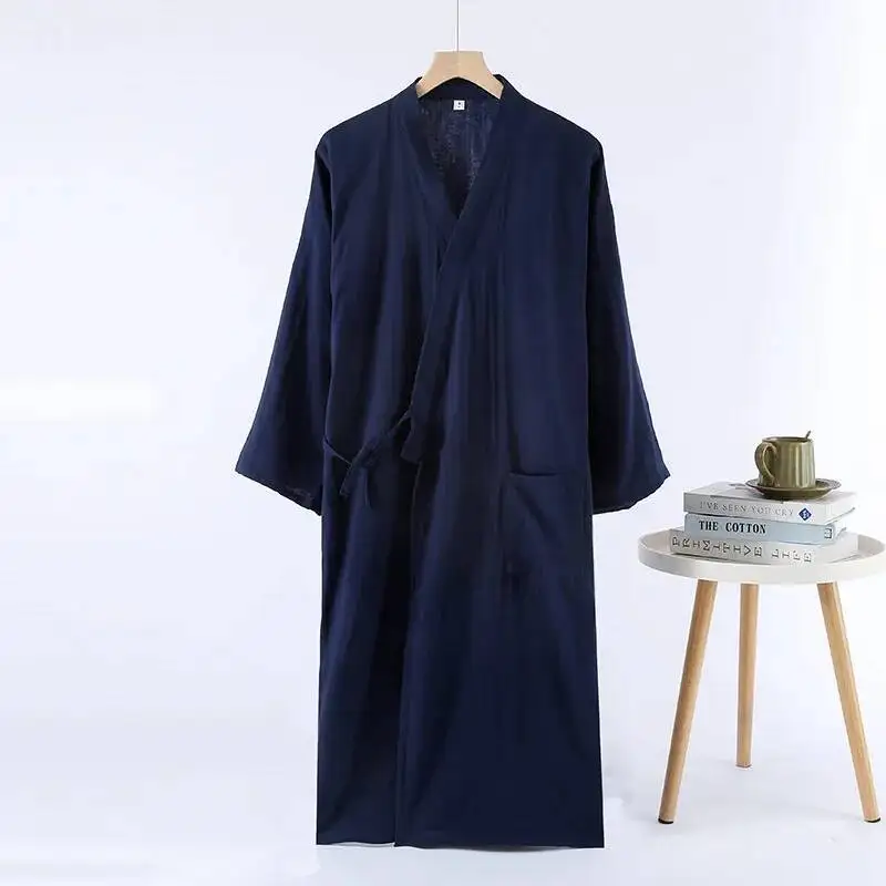 Couple Kimono Robes For Men Women Homewear Loose Large Size Spring And Summer Thin Bathrobe Sweat Clothes