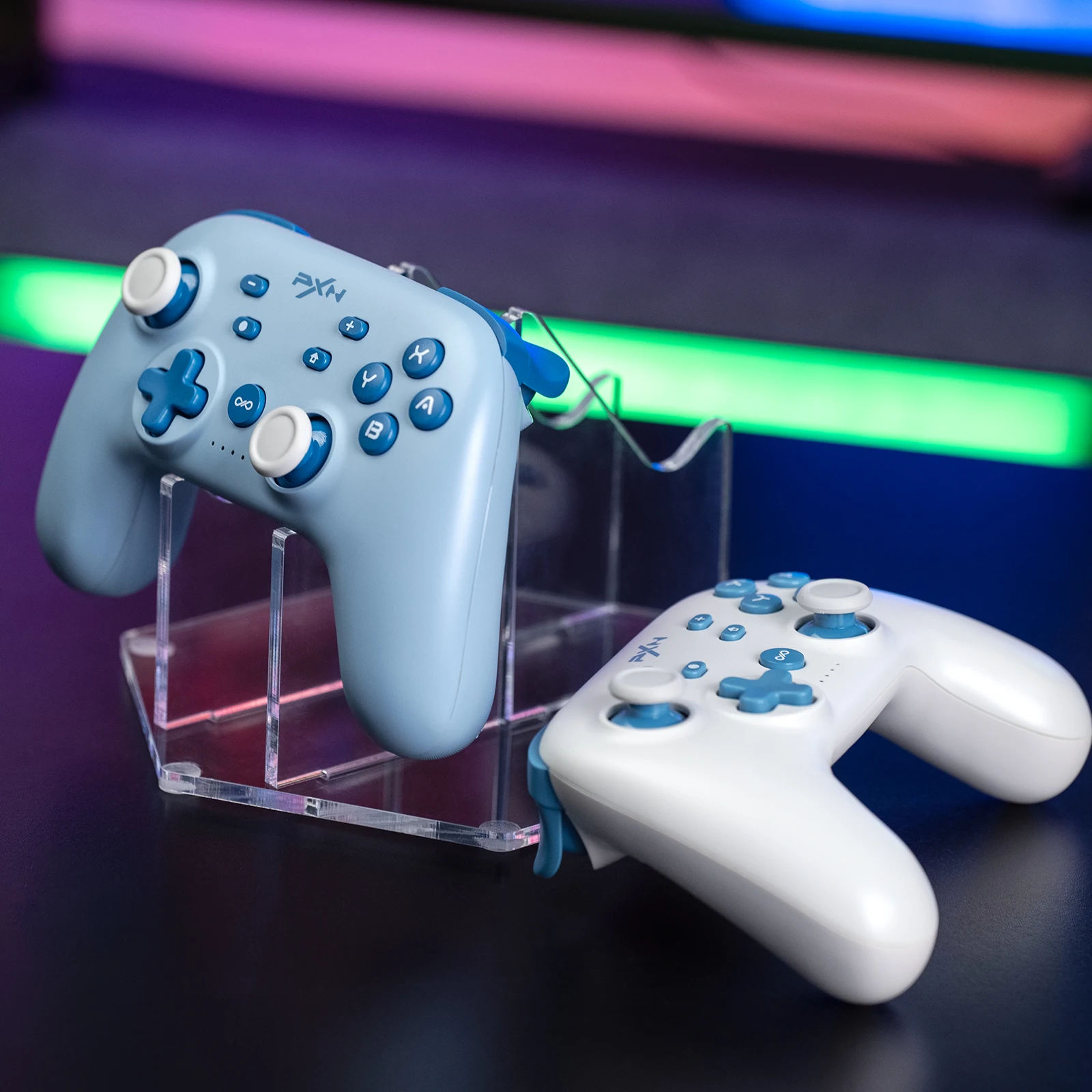 Universal Acrylic Game Controller Stand for Xbox PS4 PS5 Switch Pro with Cable Organizer for desk Detachable Headset Stand