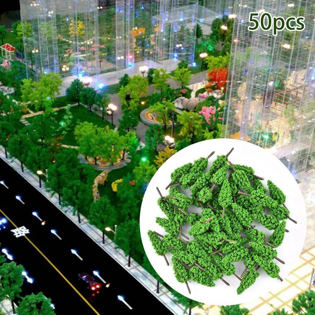 

50 шт. 6,5 см деревья модель поезда железная дорога военные игры диорама пейзаж пейзаж HO OO масштаб миниатюрный пейзаж орнамент садовый декор