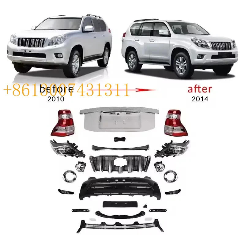 FactoryWholesale Modification Facelift Car Accessories Car Body Kits Prado 2010-2013 Upgrade to 2014
