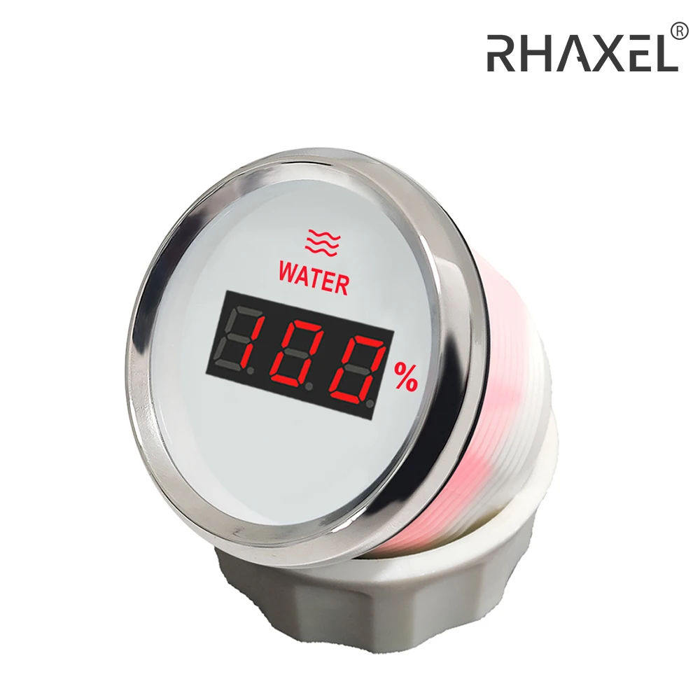 RHAXEL Universal 52mm Water Level Gauge Signal 0-190ohm 240-33ohm with Red Backlight Level Sensor 335-550mm