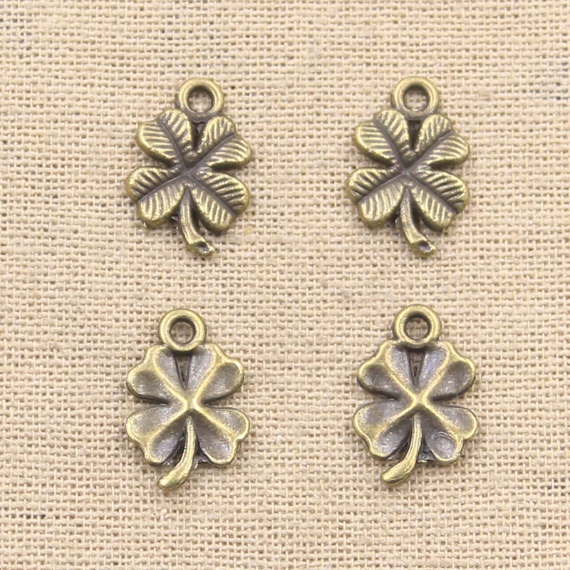20pcs Charms Lucky Irish Four Leaf Clover 17x11mm Antique Making Pendant fit,Vintage Tibetan Bronze,DIY Handmade Jewelry