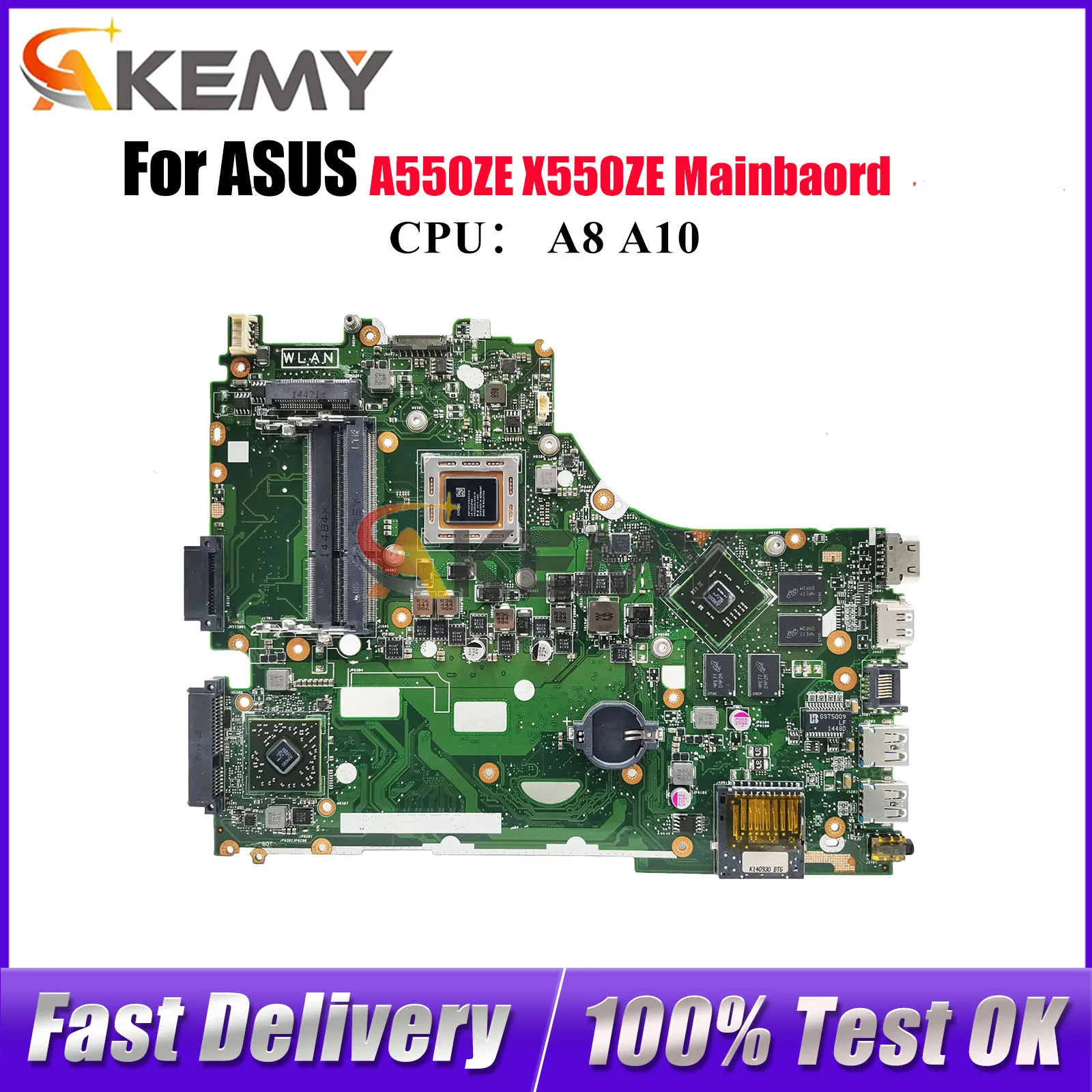 

X550ZE Материнская плата для ноутбука ASUS VivoBook VM590Z X550Z X550ZE A555Z K555Z A550ZE K550ZE F550ZE Материнская плата с процессором A8 A10 stk
