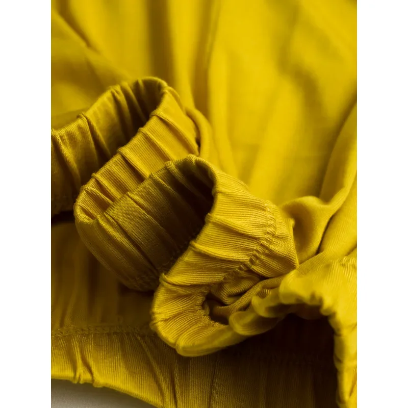 2025 summer new women's pajamas 3-piece Modal large simple pajamas with bra short sleeves+shorts+trousers casual home wear