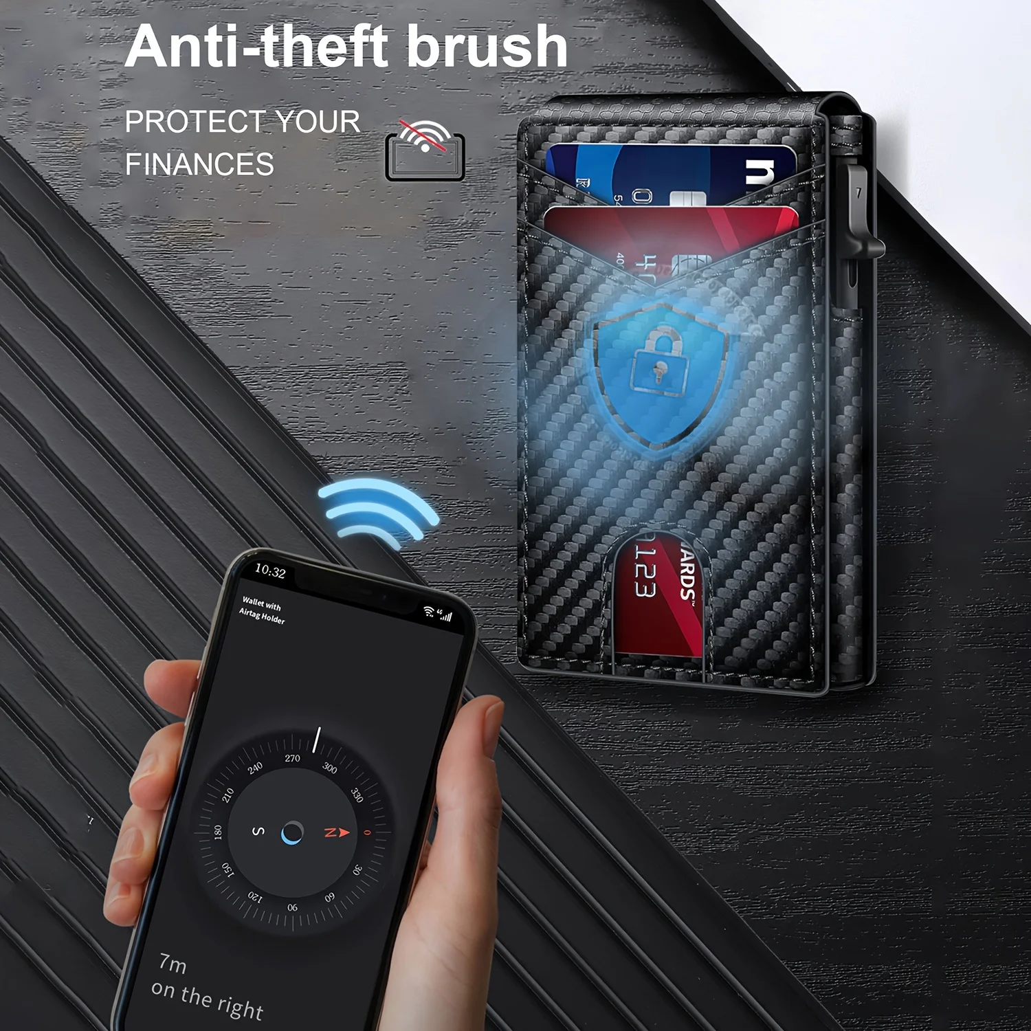 1pc Wallet - Stylish RFID-Blocking Pop-Up Card Holder for Men,  Secure Design,Black, Business Style, Fast Access Wallet