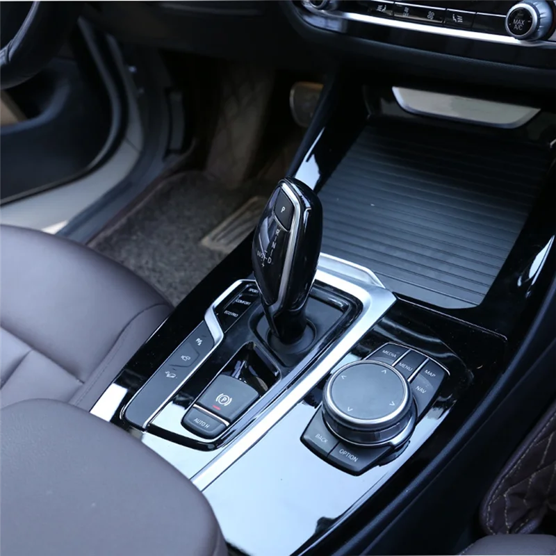 

Classy-For BMW 5 7 Series G30 G11 G12 X3 X4 G01 G02 Car Gear Shift Knob Decor Cover Trim Interior Accessories - Black