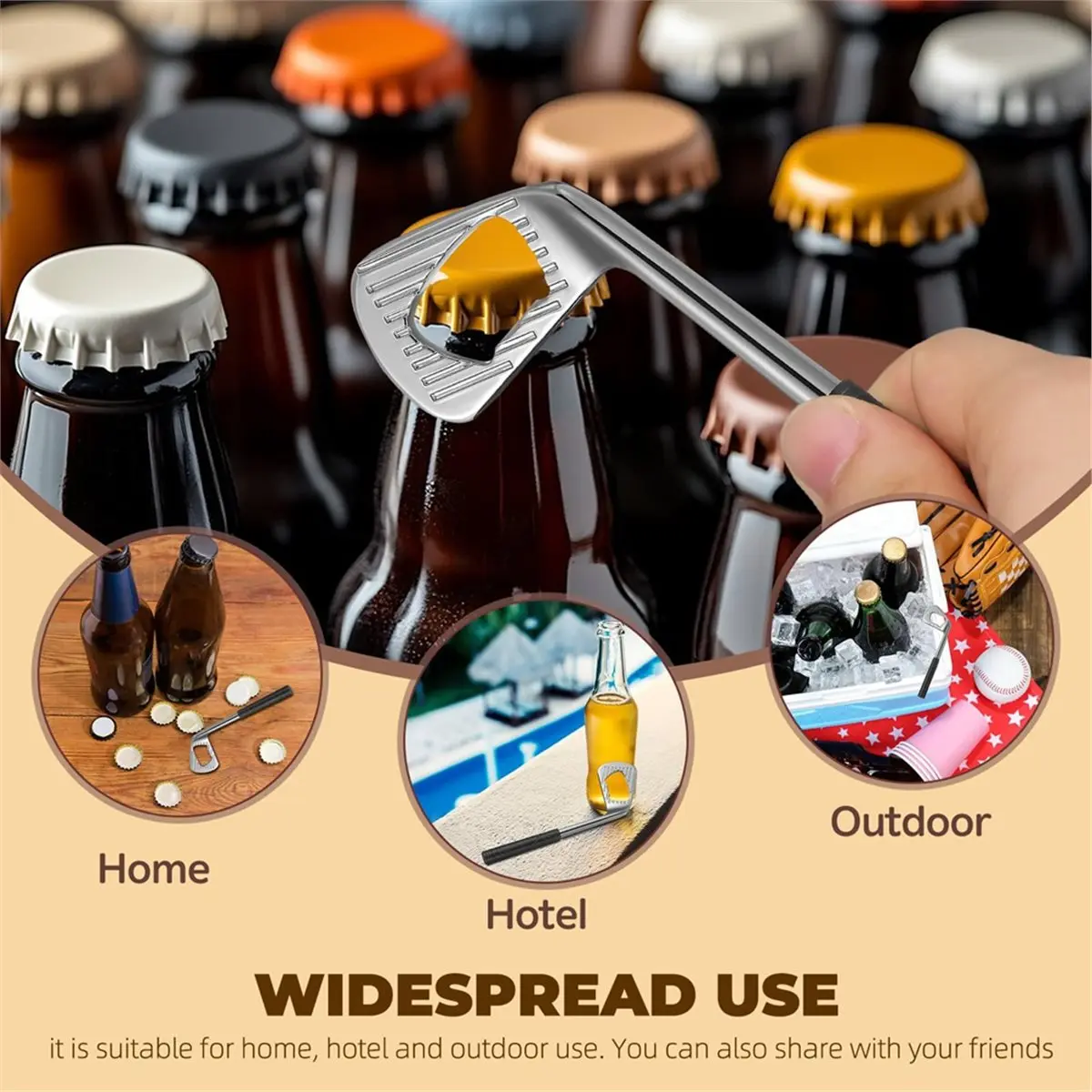 11·11COUPON Golf Club Bottle Opener: Golf-Themed Zinc Alloy Beer Opener, Ideal Gift for Golfers & Dads, Perfect for Home