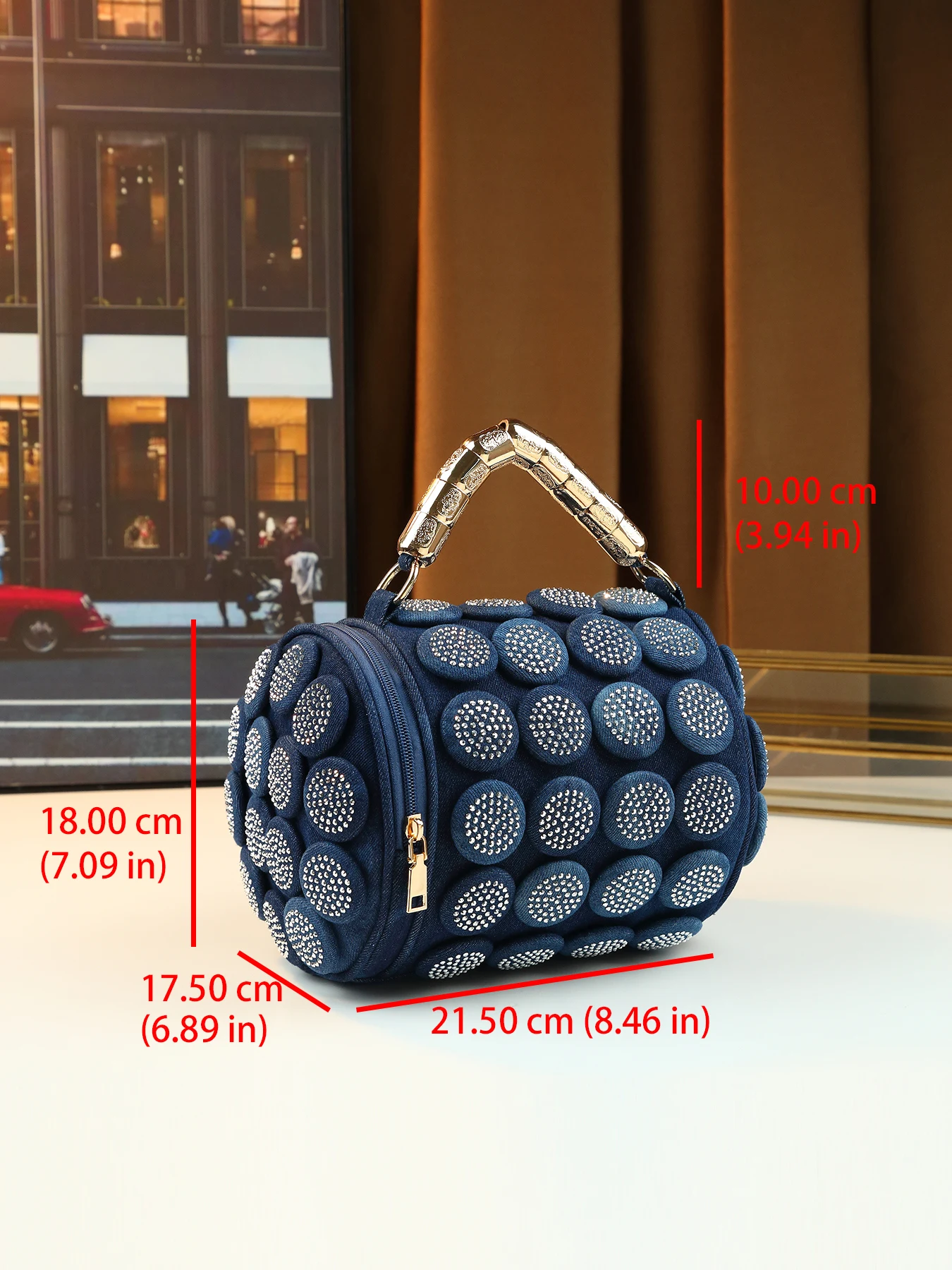 Hafif lüks denim sıcak taşlı s - Luxury Bags Denim incelemesi ve fiyatı