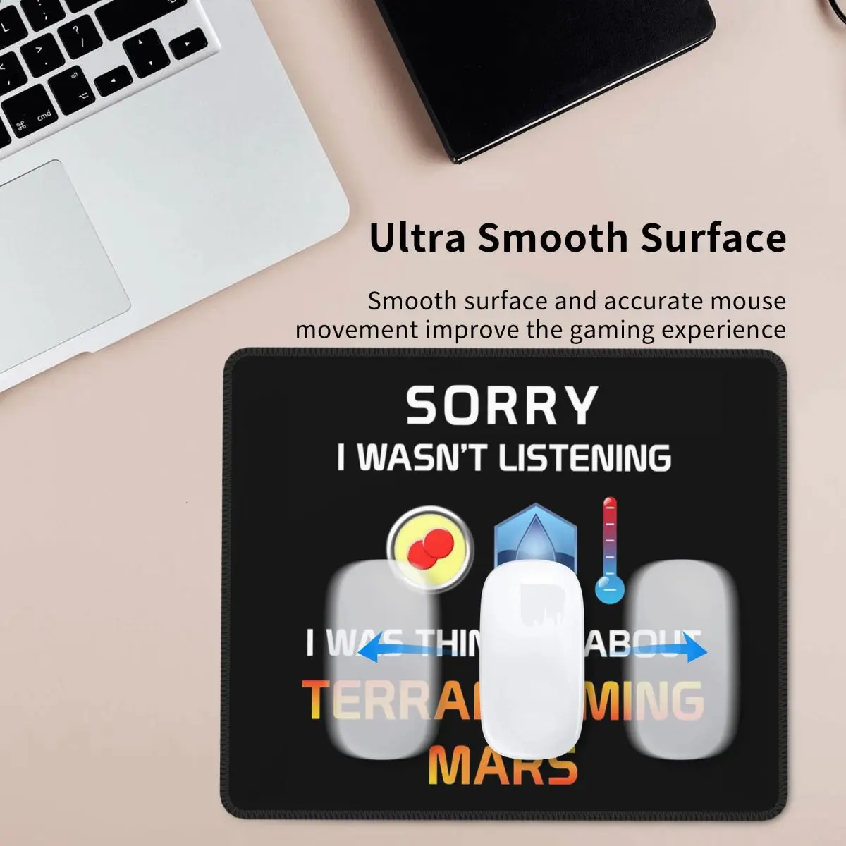 Focused Terraforming Mars Player Mouse Pad Computer Keyboard Mouse Mat Gamer PC Laptop Desk Mat Office Accessories Table Mats