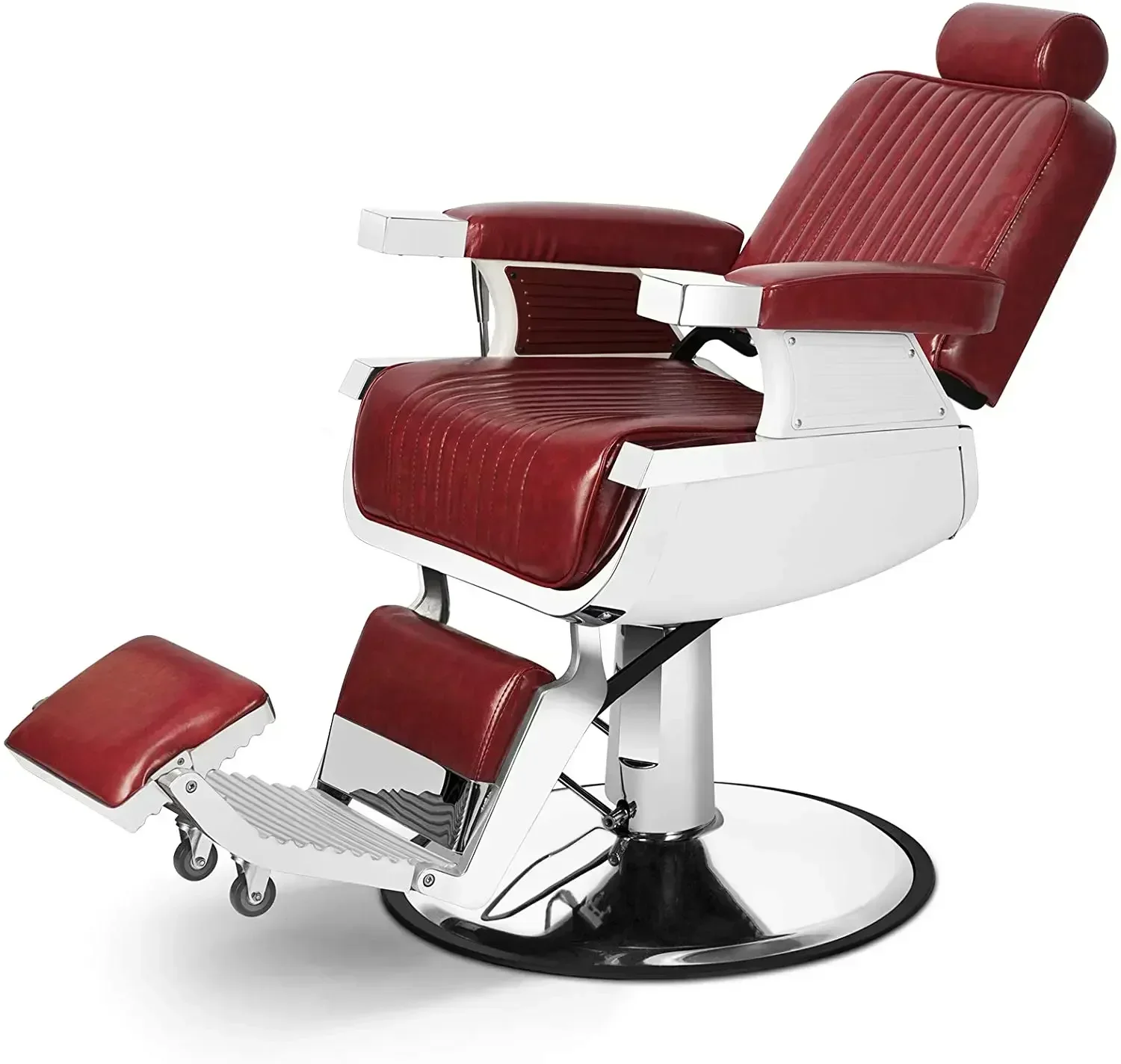 Red Special Style Vintage Hairdressing Equipment Antique Hydraulic Reclining Barber Chair