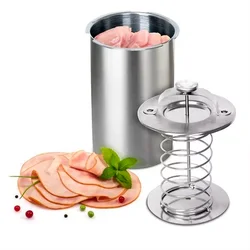 Ham Maker, Stainless Steel Meat Press Sandwich Maker With Thermometer, Homemade Healthy Deli Sausage Ham, Dishwasher Safe Includ