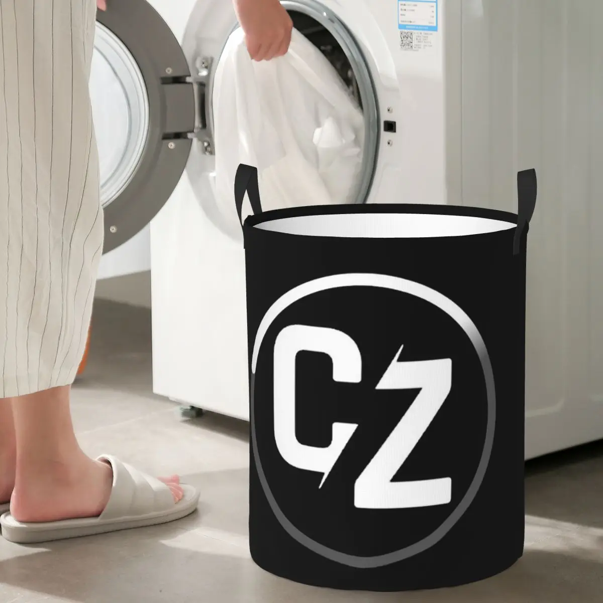 

Laundry Collector White CZ Guns Logo Foldable Laundry Basket Home Organizer Baby Washing Basket Home Organizer