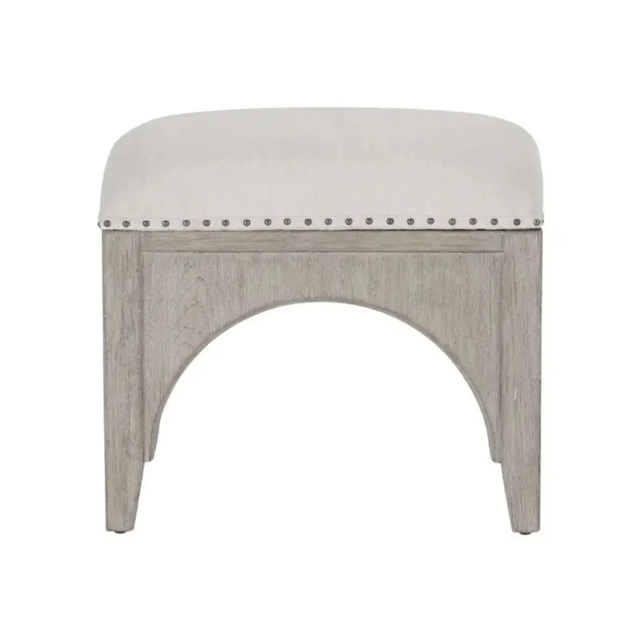 # Scandi-Inspired Handmade Antique Wooden Frame Bedroom Stool Beige Fabric Upholstery Traditional Design Accent Stool Hotel