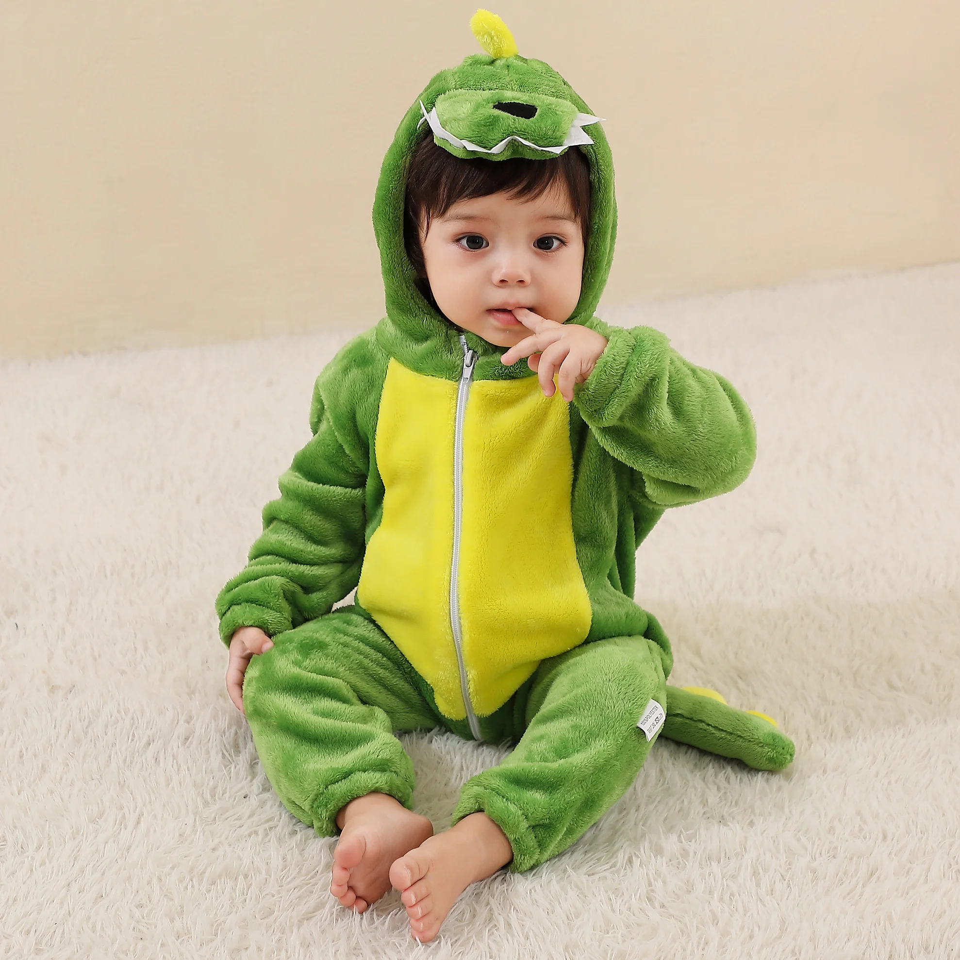 Baby Kigurumi Dinosaur Cartoon Romper Infant Kids Animal Jumpsuit Girls Boys Cosplay Pyjamas Costumes Toddler Clothes