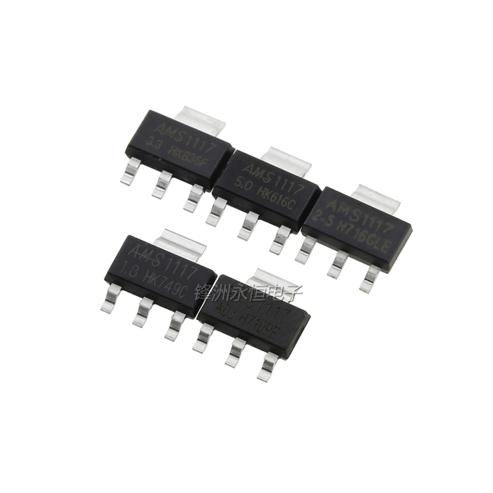 70PCS/Lot 1117-1.2V/1.5V/1.8V/2.5V/3.3V/5.0V/ADJ Ams SOT223 Voltage Regulation Power Supply