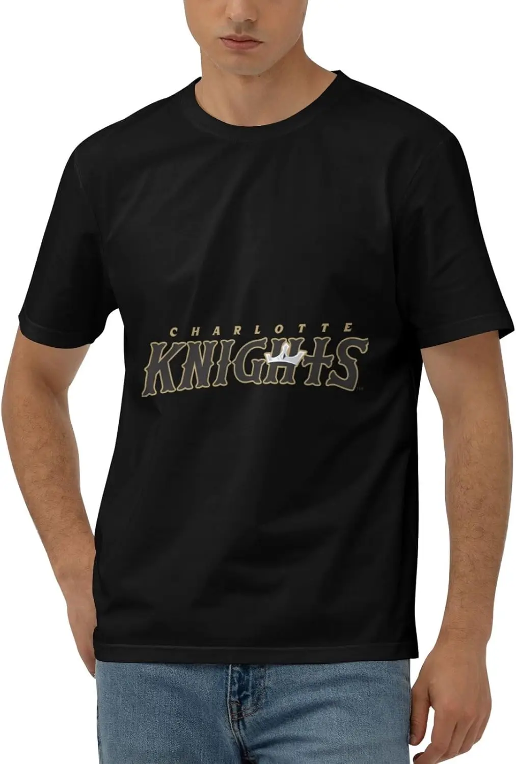 Charlotte Knights Logo Men's Short Sleeve Tees, Moisture Wicking, Odor Protection T-Shirt