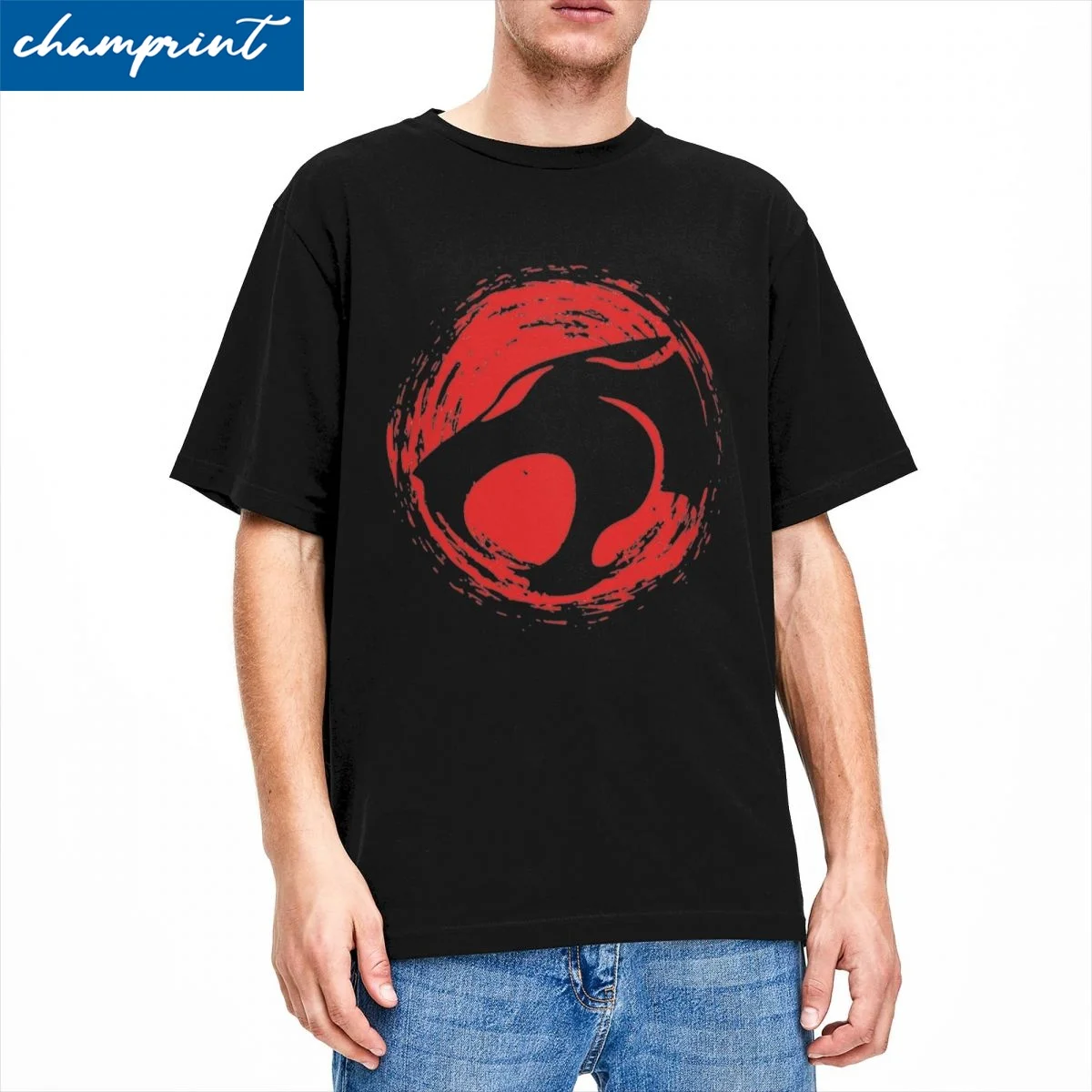 Men Women Cartoon Thundercats Logo T Shirts Anime Pure Cotton Clothes Humor Short Sleeve Round Neck Tees Plus Size T-Shirts