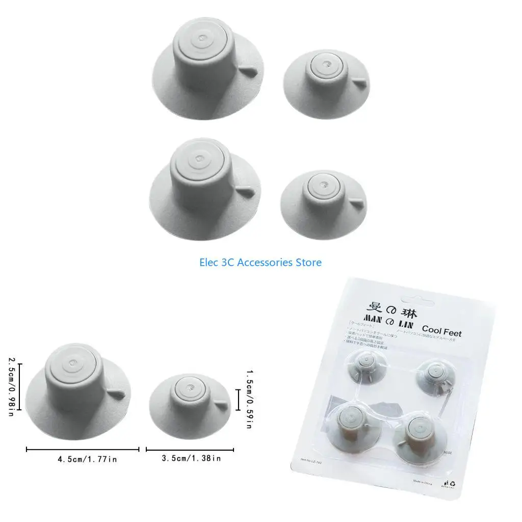 Y51A 4Pcs/Set Laptop Heat Reduction Pad Cooling Cool Feet Sucker Thermal Bracket