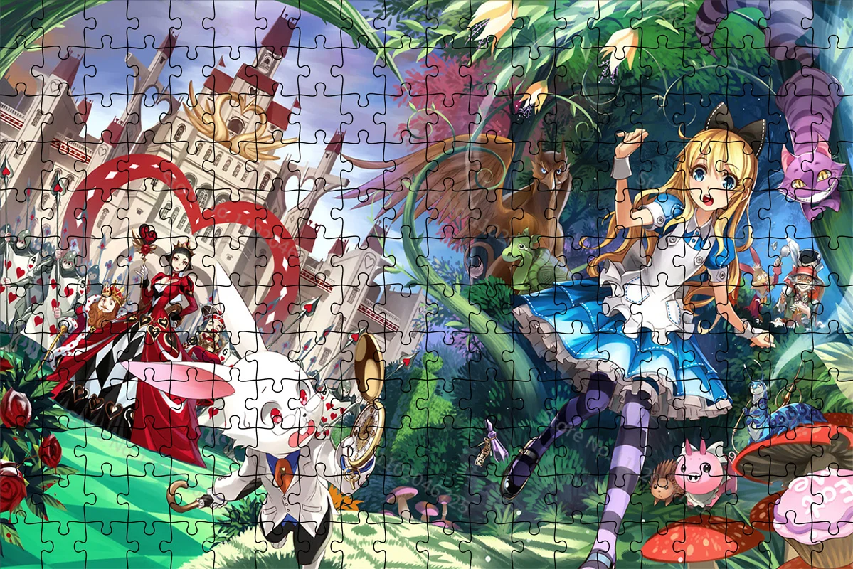 Disney Alice In Wonderland Cartoon Puzzle 300 500 1000 Pieces Creative Puzzles Educational Toy Gifts Kids Adult Collection Hobby